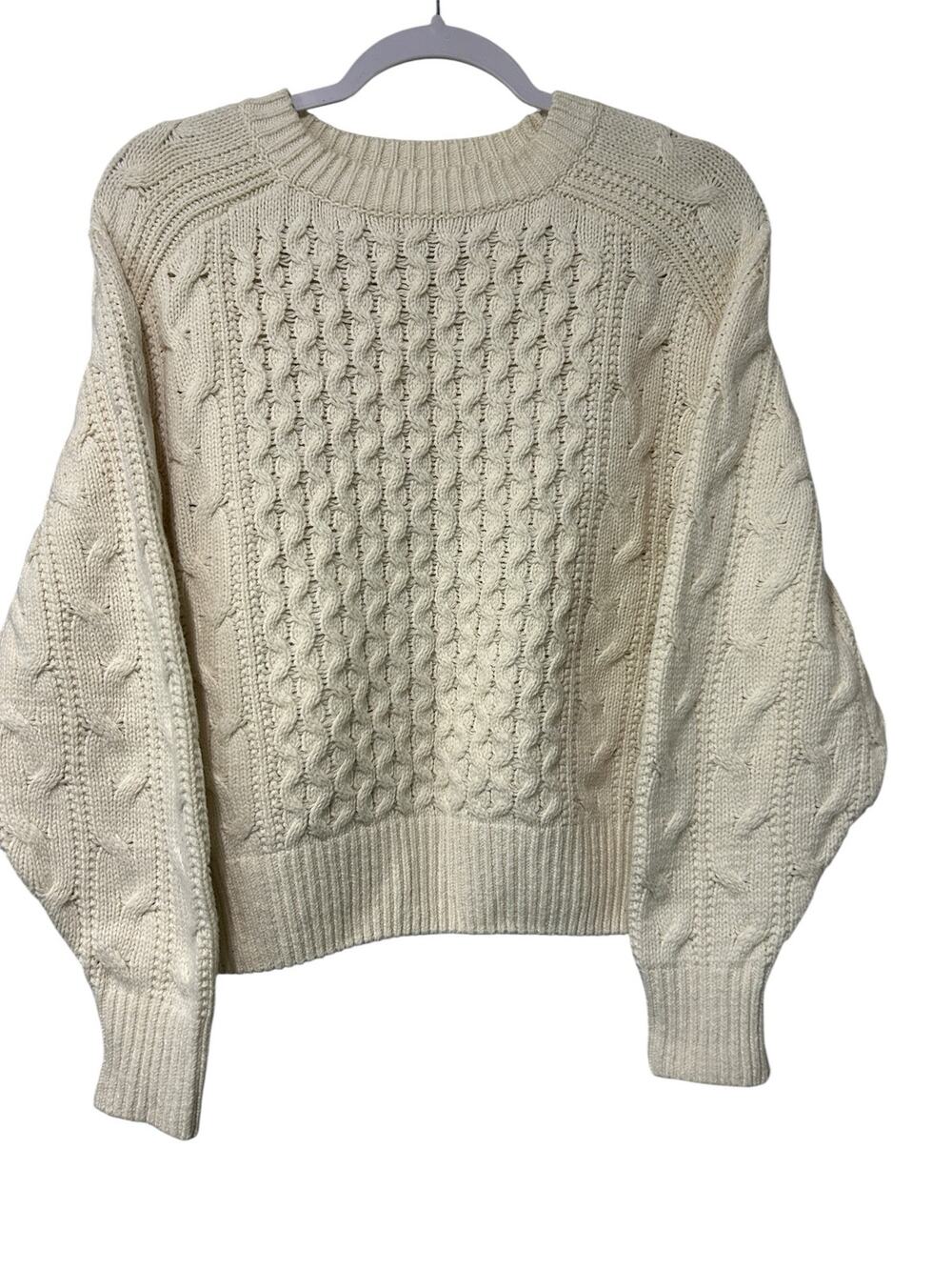 Universal Thread Cream Cable Knit Fisherman Sweater Cotton Wool Women's Small